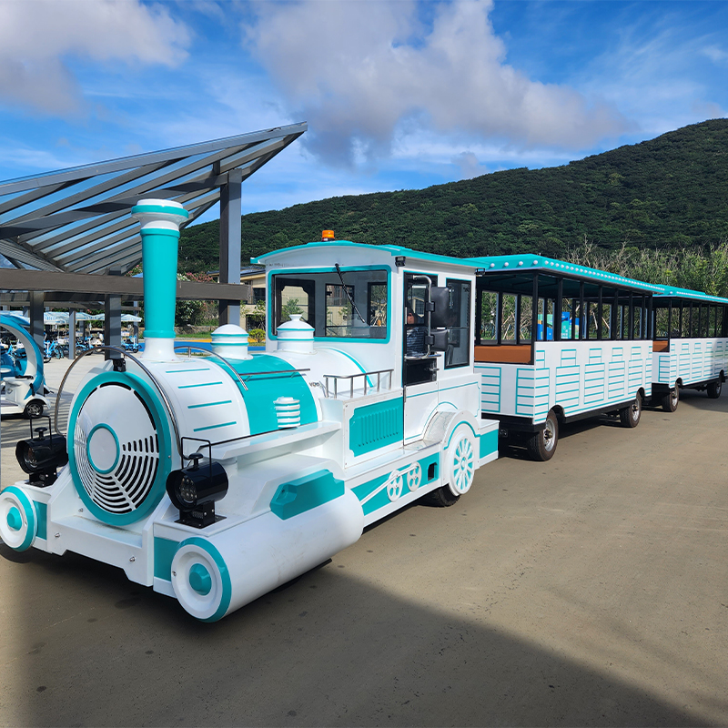Green Sightseeing Trackless Train Ride - Amusement Equipment Supplier ...